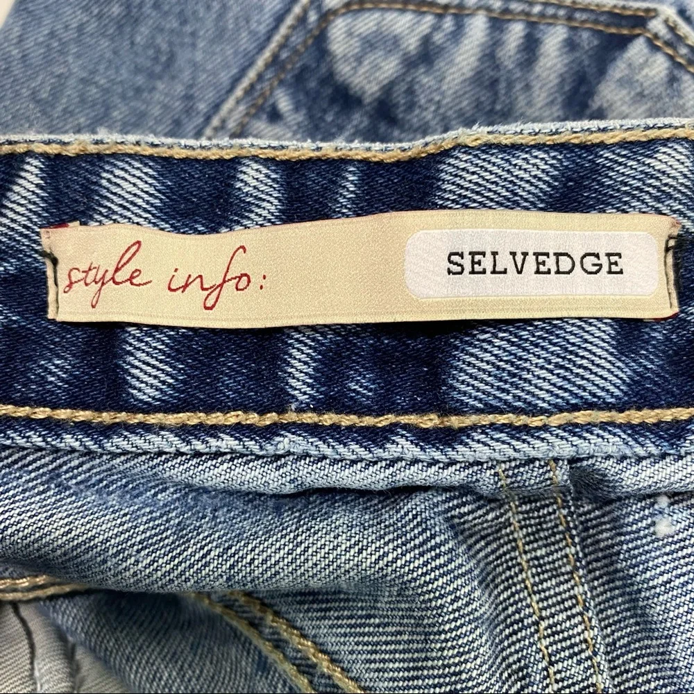 rosa cha Selvedge Jeans Womens Candiani Denim Italy Button Fly Distressed - Picture 6 of 15
